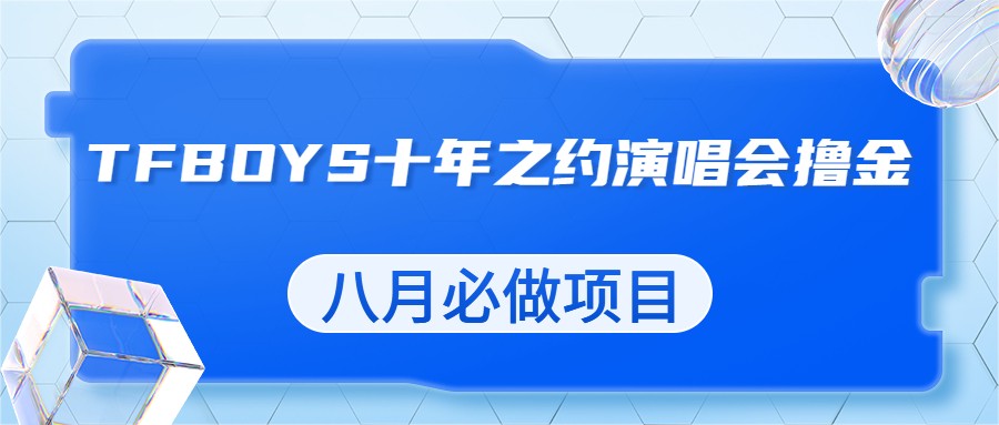 最新蓝海项目，靠最近非常火的TFBOYS十年之约演唱会流量掘金，八月必做的项目-桐创网