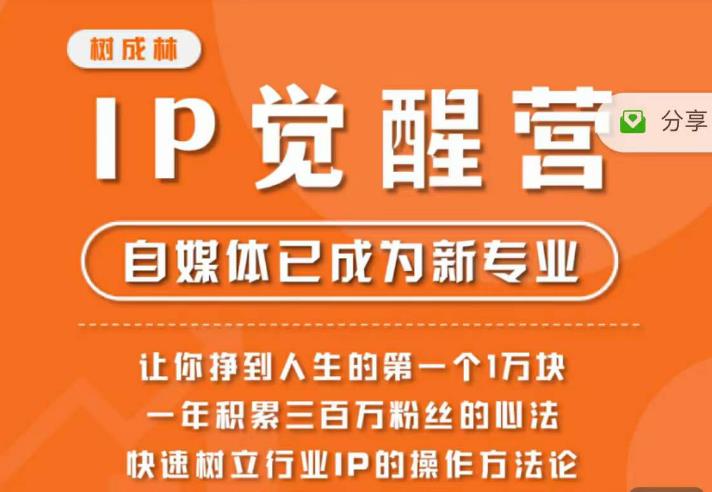 树成林·IP觉醒营，快速树立行业IP的操作方法论，让你赚到人生的第一个1万块-桐创网