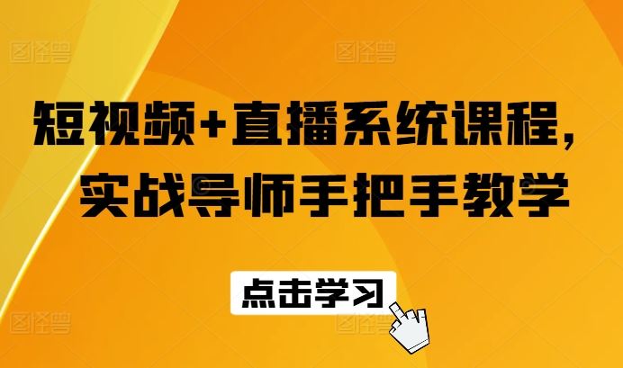 短视频+直播系统课程，实战导师手把手教学-桐创网