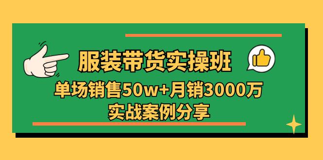 （11071期）服装带货实操培训班：单场销售50w+月销3000万实战案例分享（27节）-桐创网