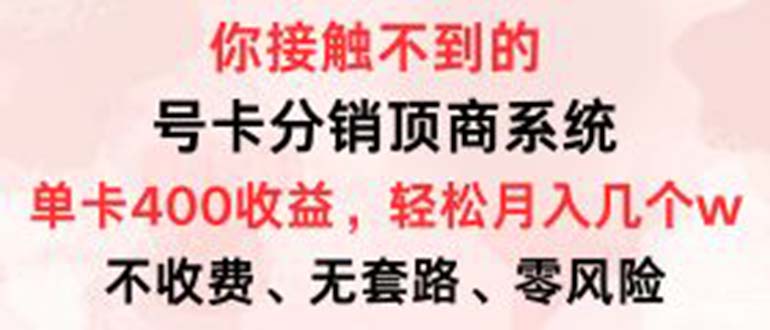 （12820期）号卡分销顶商系统，单卡400+收益。0门槛免费领，月入几W超轻松！-桐创网