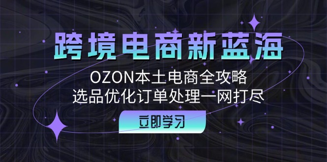 跨境电商新蓝海：OZON本土电商全攻略，选品优化订单处理一网打尽-桐创网