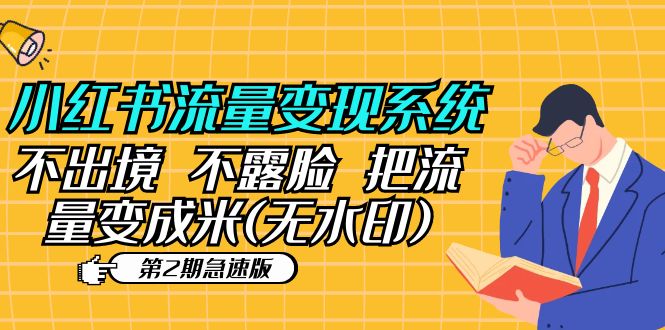 （5672期）小红书流量变现系统（第2期急速版）不出境 不露脸 把流量变成米 (无水印)-桐创网