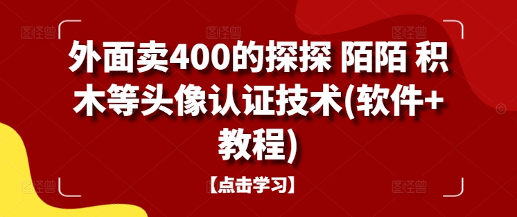 外面卖400的探探 陌陌 积木等头像认证技术(软件+教程)-桐创网