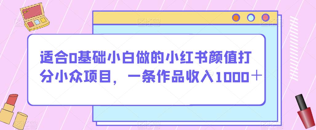 适合0基础小白做的小红书颜值打分小众项目，一条作品收入1000＋【揭秘】-桐创网