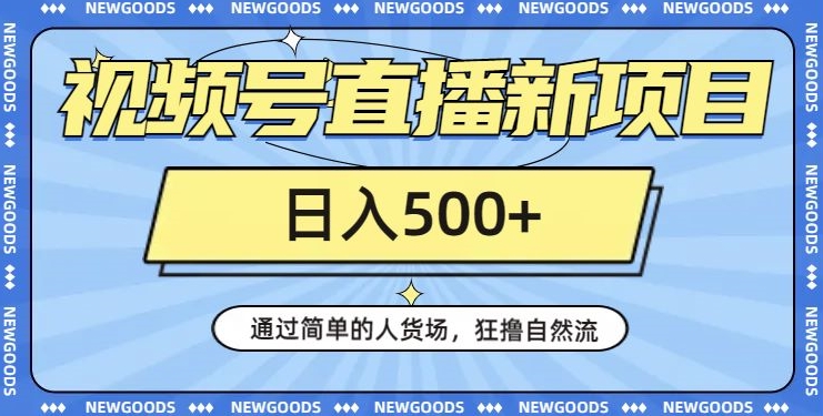 视频号直播新项目，通过简单的人货场，狂撸自然流，日入500+【260G资料】-桐创网