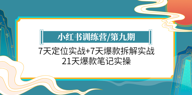 （6016期）小红书训练营/第九期：7天定位实战+7天爆款拆解实战，21天爆款笔记实操-桐创网