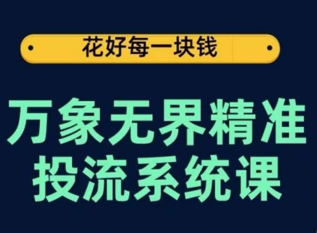 万象无界精准投流系统课，从关键词到推荐，从万象台到达摩盘，从底层原理到实操步骤-桐创网