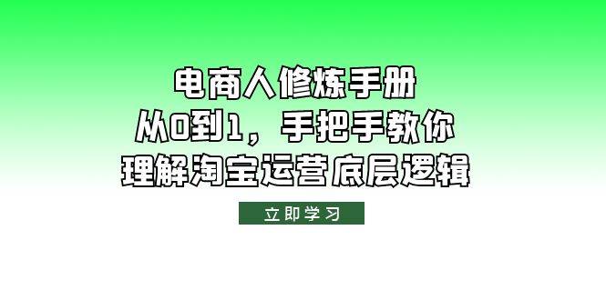 （6111期）电商人修炼·手册，从0到1，手把手教你理解淘宝运营底层逻辑-桐创网