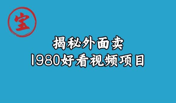 宝哥揭秘外面卖1980好看视频项目，投入时间少，操作难度低-桐创网