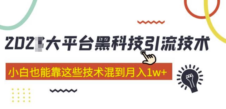 大平台黑科技引流技术，小白也能靠这些技术混到月入1w+(2022年的课程）-桐创网