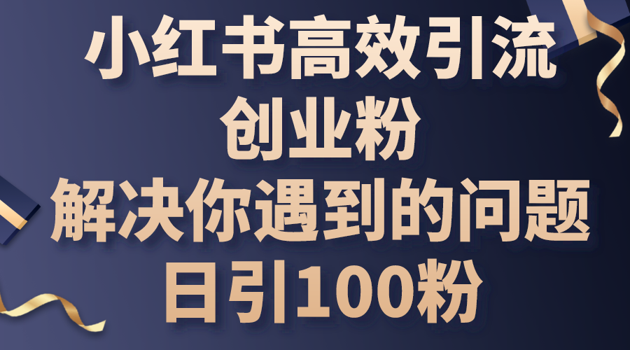 （10929期）小红书高效引流创业粉，解决你遇到的问题，日引100粉-桐创网