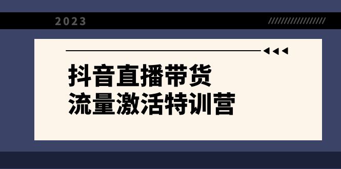 抖音直播带货-流量激活特训营，入行新手小白主播必学（21节课+资料）-桐创网