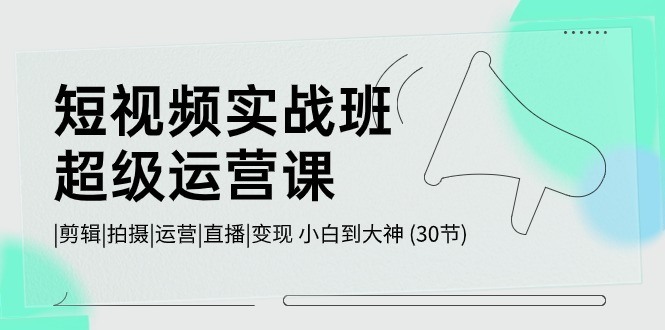 （10836期）短视频实战班-超级运营课，|剪辑|拍摄|运营|直播|变现 小白到大神 (30节)-桐创网