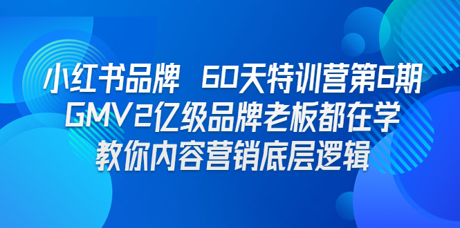 （6798期）小红书品牌 60天特训营第6期 GMV2亿级品牌老板都在学 教你内容营销底层逻辑-桐创网