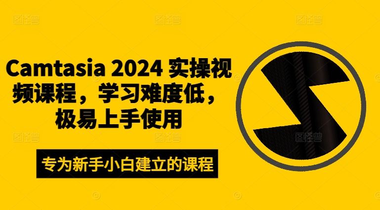 Camtasia 2024 实操视频课程，学习难度低，极易上手使用-桐创网