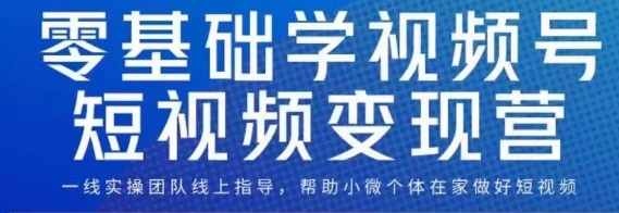 0基础学视频号短视频变现，适合新人学习的短视频变现课-桐创网