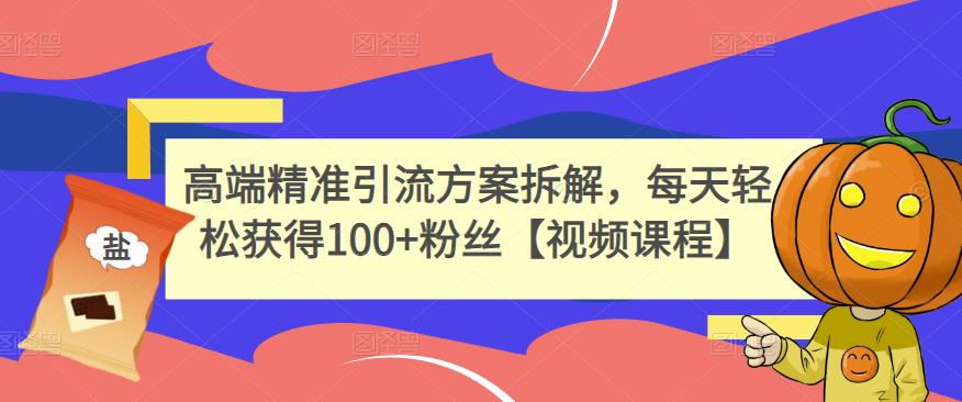 高端精准引流方案拆解，每天轻松获得100+粉丝【视频课程】-桐创网