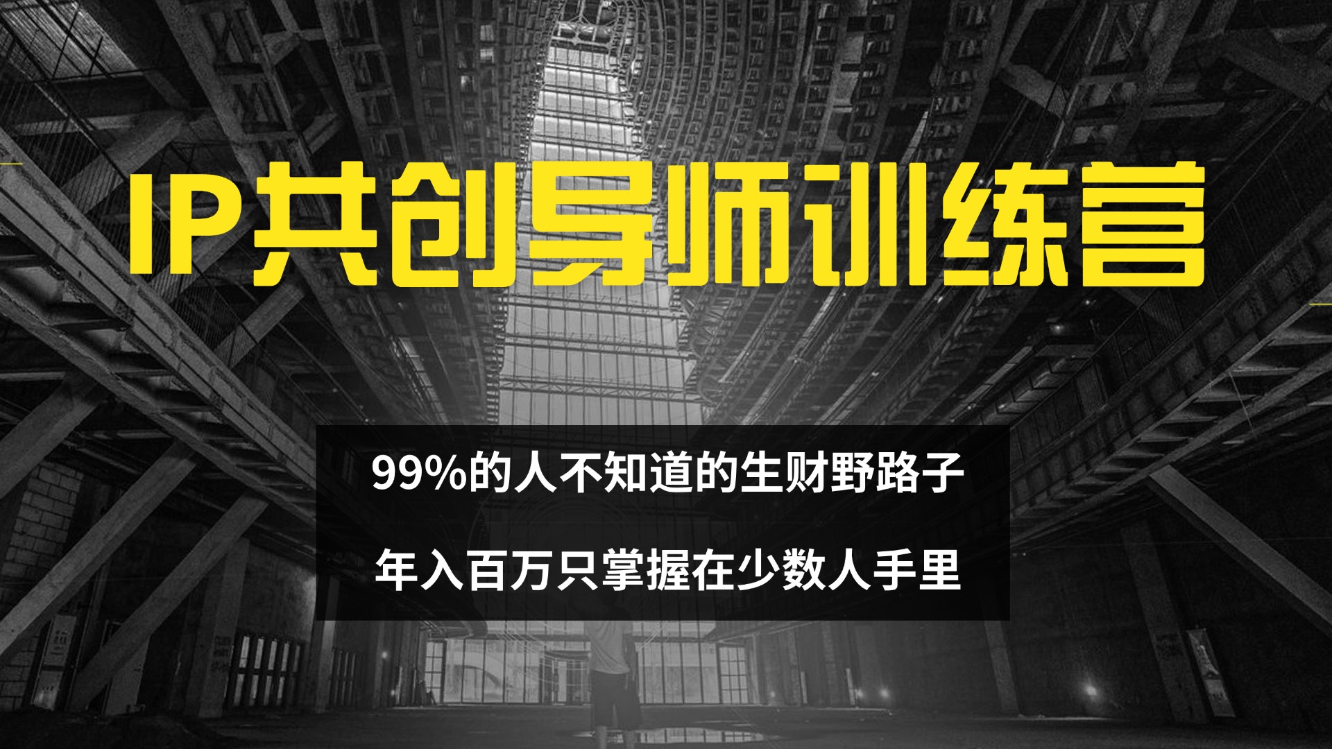 （12504期）IP共创导师训练营 99%的人不知道的生财野路子 只掌握在少数人手里-桐创网