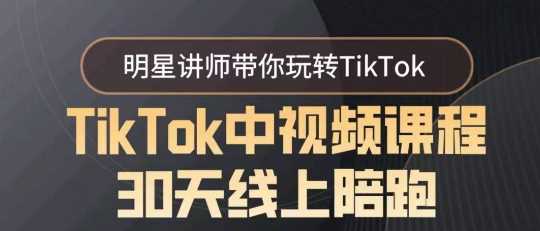 TikTok中视频课程30天线上陪跑，明星讲师带你玩转TikTok-桐创网