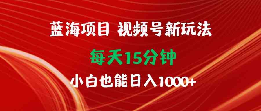 （9813期）蓝海项目视频号新玩法 每天15分钟 小白也能日入1000+-桐创网