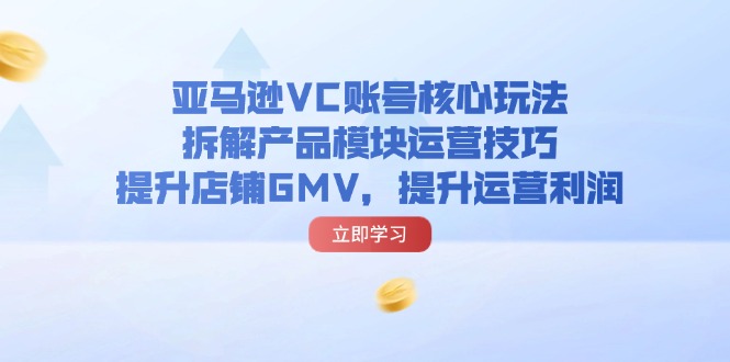 （11848期）亚马逊VC账号核心玩法，拆解产品模块运营技巧，提升店铺GMV，提升运营利润-桐创网