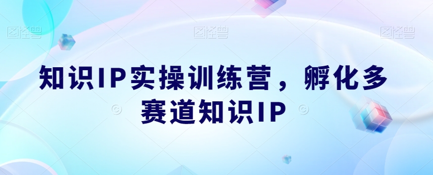 知识IP实操训练营，​孵化多赛道知识IP-桐创网