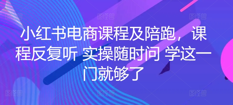 小红书电商课程及陪跑，课程反复听 实操随时问 学这一门就够了-桐创网