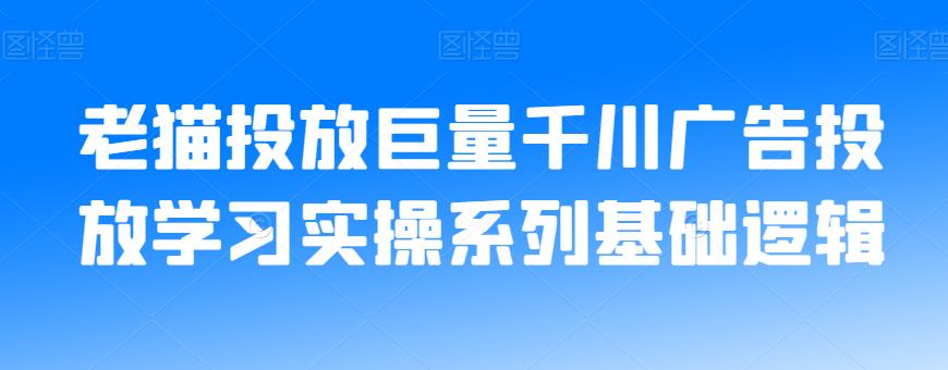 老猫投放巨量千川广告投放学习实操系列基础逻辑-桐创网