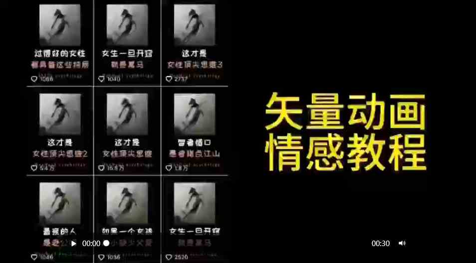 （9334期）矢量动画情感教程：高点赞涨粉，适合情感、思维、创业教育等赛道-桐创网