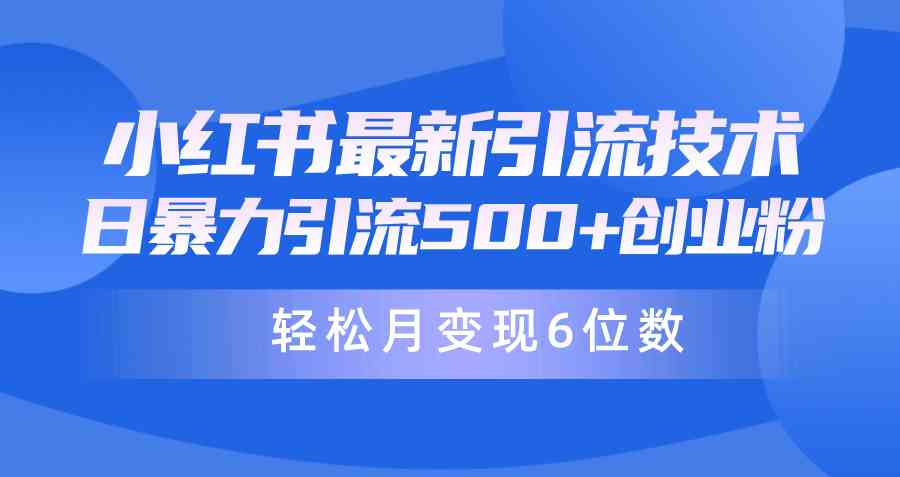 （9871期）日引500+月变现六位数24年最新小红书暴力引流兼职粉教程-桐创网