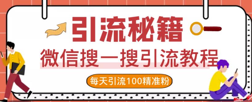 微信搜一搜引流教程，每天引流100精准粉-桐创网