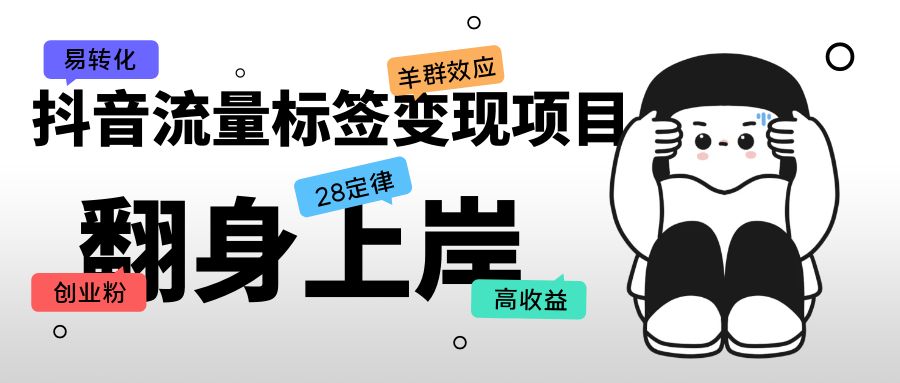 （5514期）抖音流量标签变现项目，抖音创业粉轻松转化，单价高收益简单-桐创网