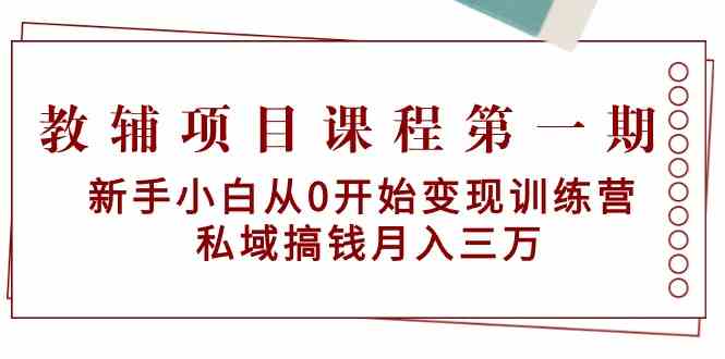 教辅项目课程第一期：新手小白从0开始变现训练营 私域搞钱月入三万-桐创网