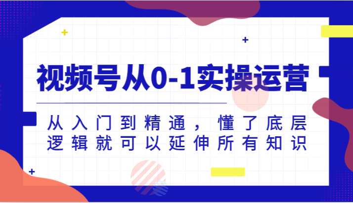 视频号从0-1实操运营，从入门到精通，懂了底层逻辑就可以延伸所有知识（更新2024.7）-桐创网