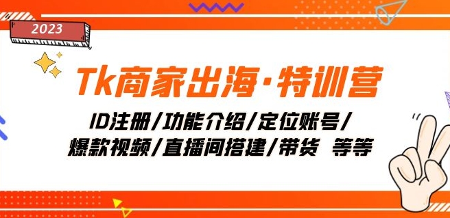 Tk商家出海·特训营：ID注册/功能介绍/定位账号/爆款视频/直播间搭建/带货-桐创网