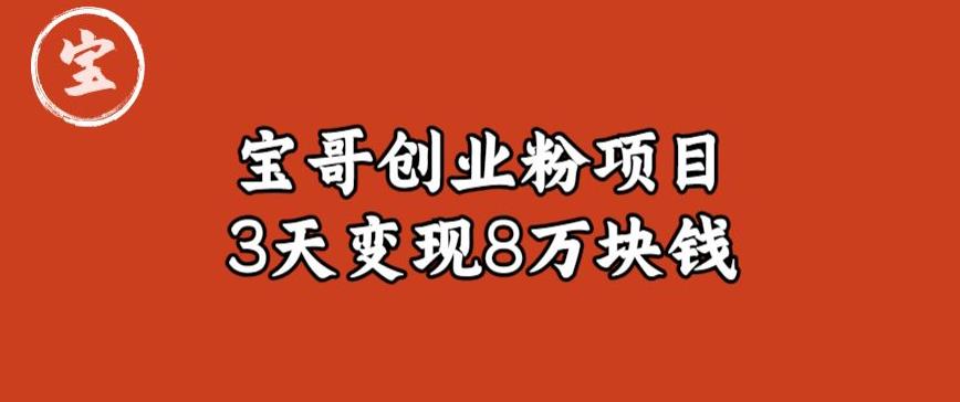 宝哥IP图文创业粉引流项目实战分享：单个账号3天涨粉1万，变现8万块钱（图文教程）【揭秘】-桐创网