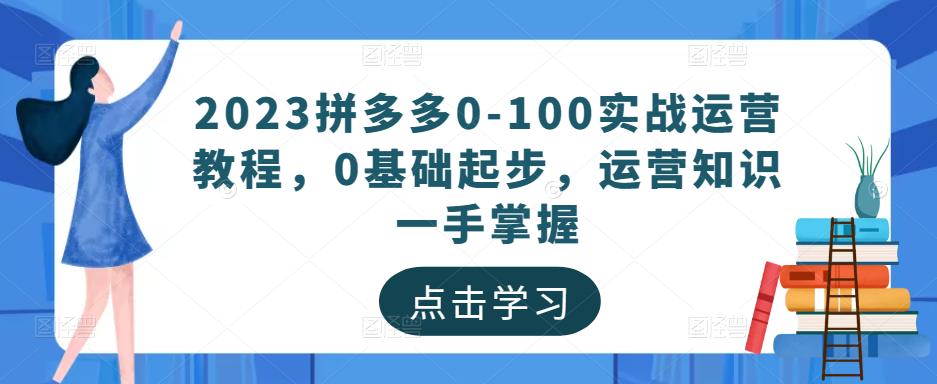 2023拼多多0-100实战运营教程，0基础起步，运营知识一手掌握-桐创网