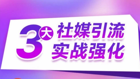 3大社媒引流实战强化，多渠道站外引流，高效精准获客，订单销售额翻倍增长-桐创网