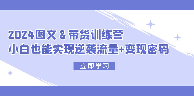 （12137期）2024 图文+带货训练营，小白也能实现逆袭流量+变现密码-桐创网