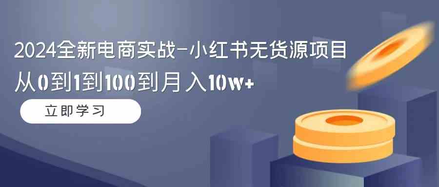 （9169期）2024全新电商实战-小红书无货源项目：从0到1到100到月入10w+-桐创网