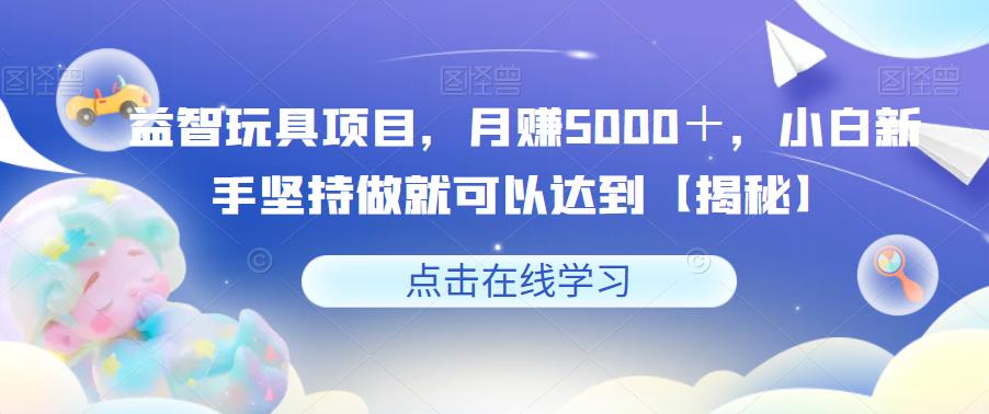 益智玩具项目，月赚5000＋，小白新手坚持做就可以达到【揭秘】-桐创网