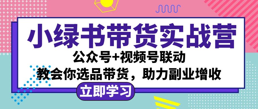 （12848期）小绿书AI带货实战营：公众号+视频号联动，教会你选品带货，助力副业增收-桐创网