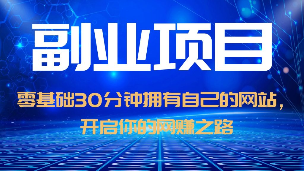 （6203期）零基础30分钟拥有自己的网站，日赚1000+，开启你的网赚之路（教程+源码）-桐创网