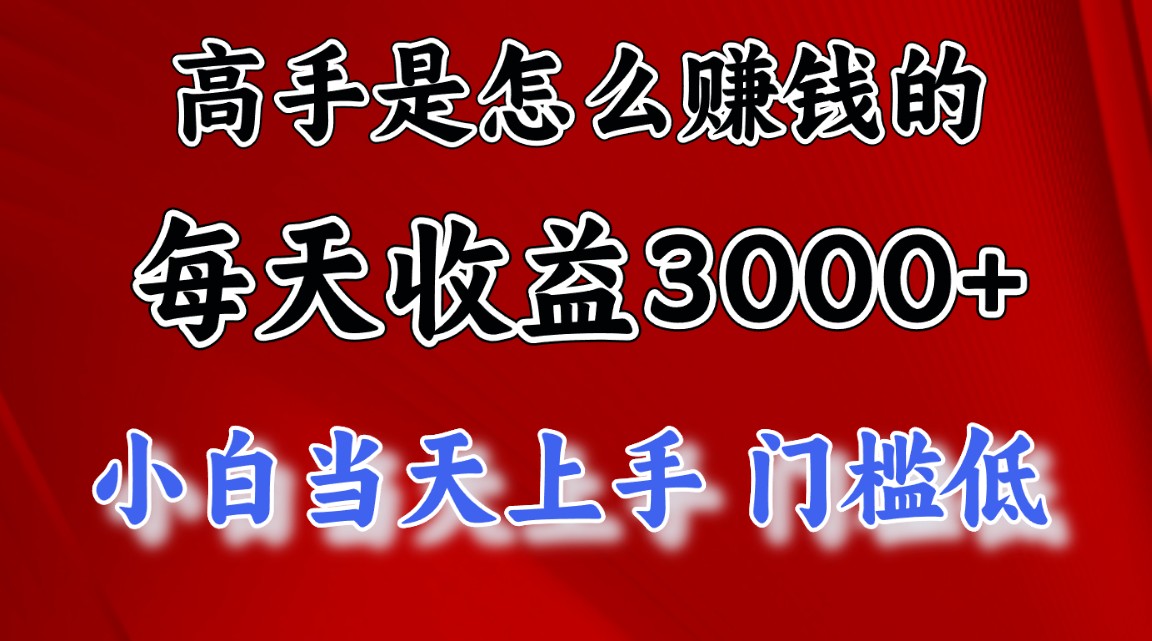 （10436期）高手是怎么赚钱的，一天收益3000+ 这是穷人逆风翻盘的一个项目，非常稳…-桐创网