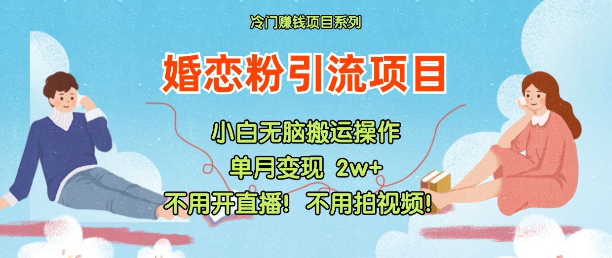 小红书婚恋粉引流，不用开直播！不用拍视频！不用做交付-桐创网