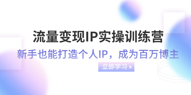 （8134期）流量变现-IP实操训练营：新手也能打造个人IP，成为百万 博主（46节课）-桐创网