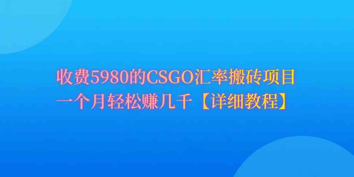 （9776期）CSGO装备搬砖，月综合收益率高达60%，你也可以！-桐创网