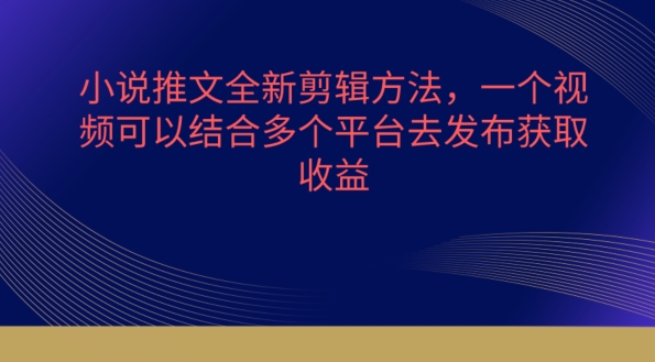 小说推文全新剪辑方法，一个视频可以结合多个平台去发布获取-桐创网