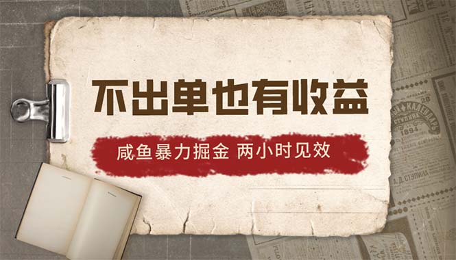 （10562期）2024咸鱼暴力掘金，不出单也有收益，两小时见效，当天突破500+-桐创网